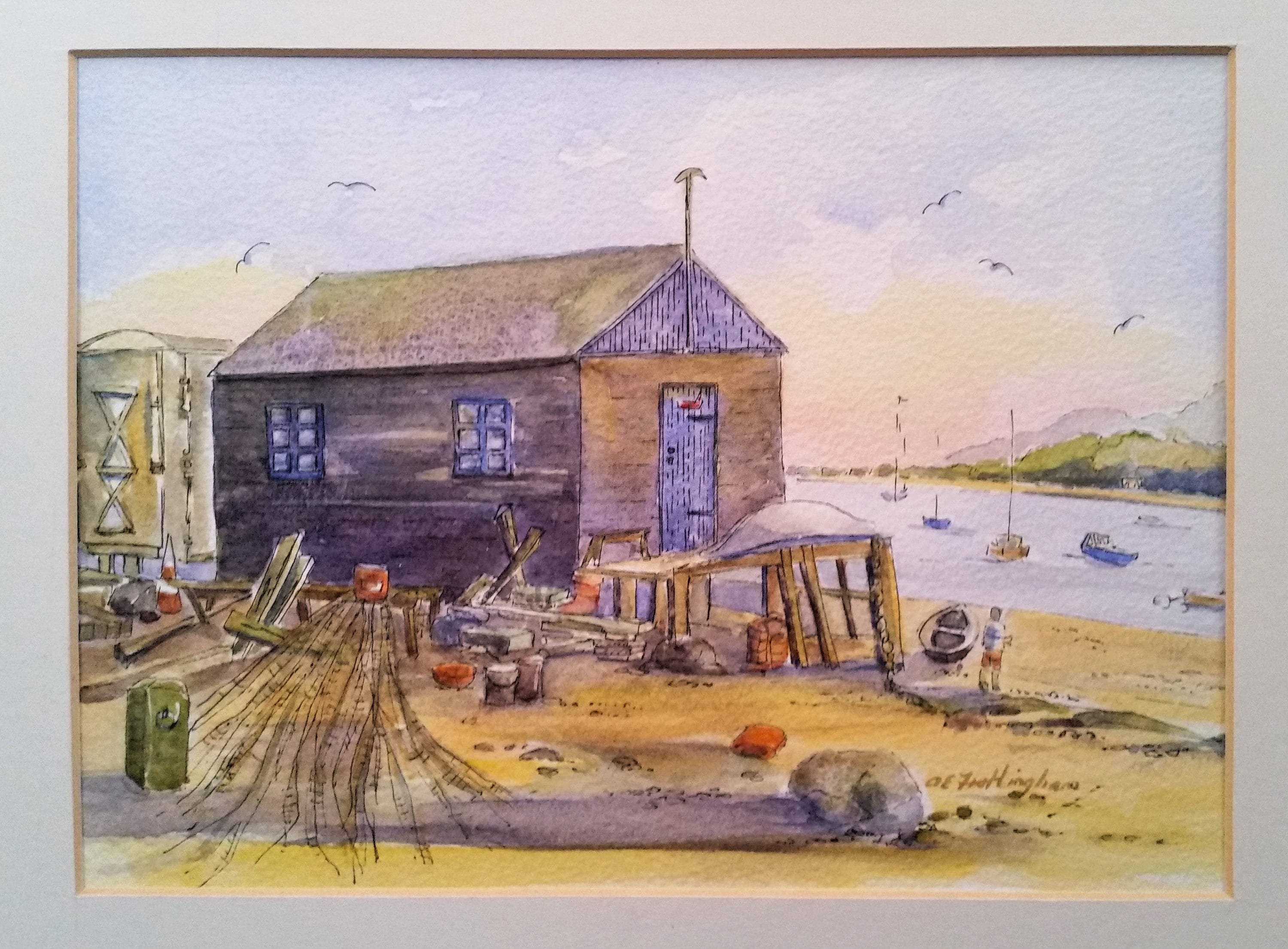 Fishing Hut Felixstowe England Original Watercolour Signed Etsy