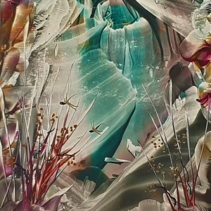 Encaustic Original Surreal, Dream-Like Ice Caves Painting