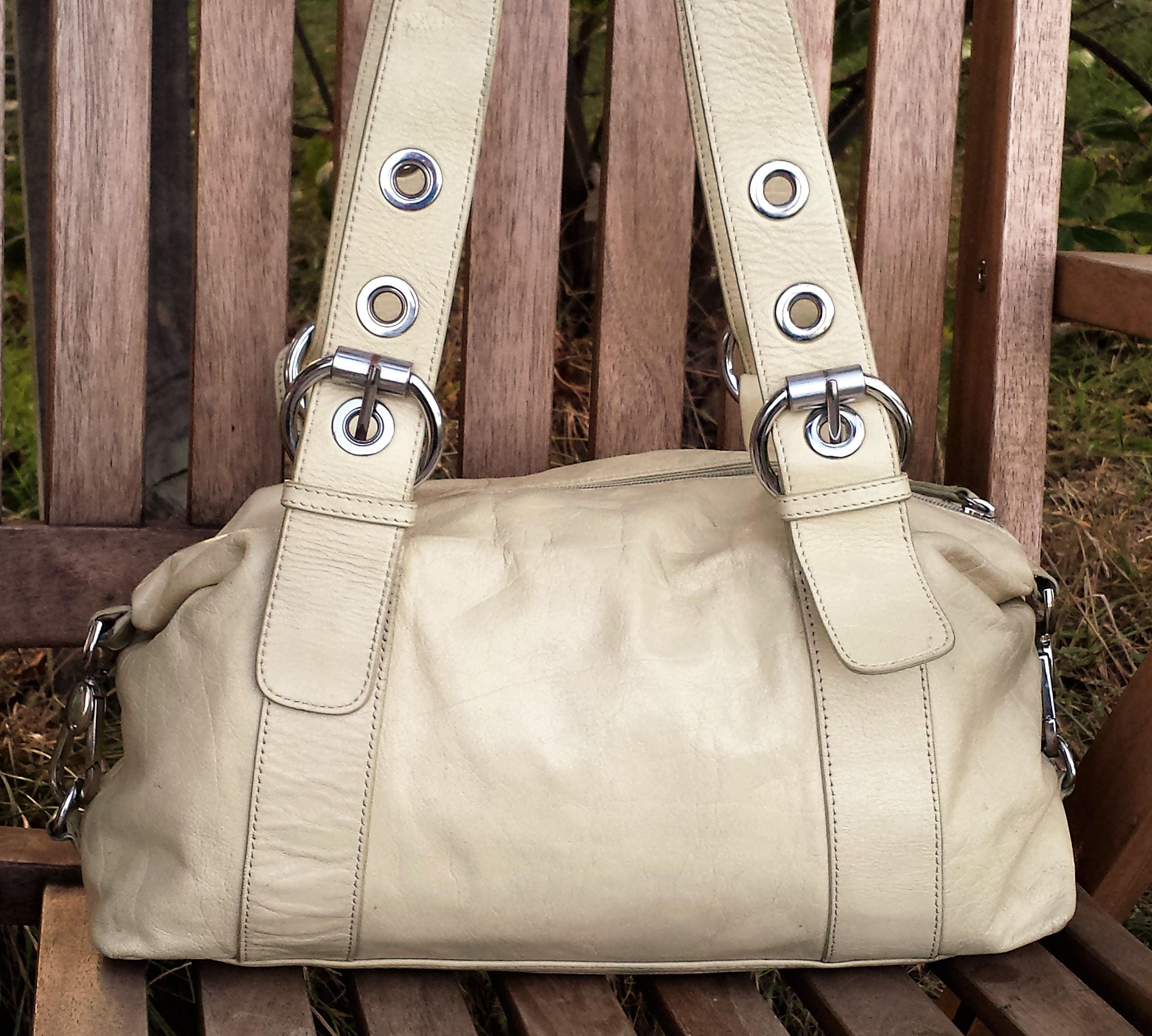 Tula Leather Satchel Shoulder Bag, Pale Yellow / Cream Tula Leather Satchel Shoulder Bag, Pale Yellow / Cream