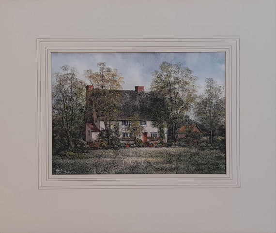 Cabaña con techo de paja en un paisaje inglés Pintura original - Etsy México Cabaña con techo de paja en un paisaje inglés Pintura original - Etsy México