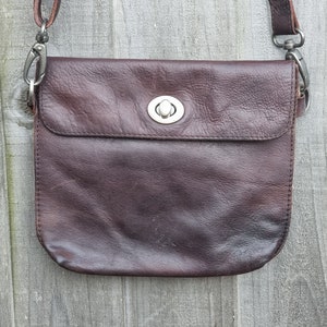 sac messager vintage en cuir marron foncé White Stuff, sac à main bandoulière, petite sacoche bandoulière unisexe, sac pochette convertible