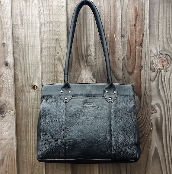 Osprey black leather tote shoulder bag Osprey London purse | Etsy