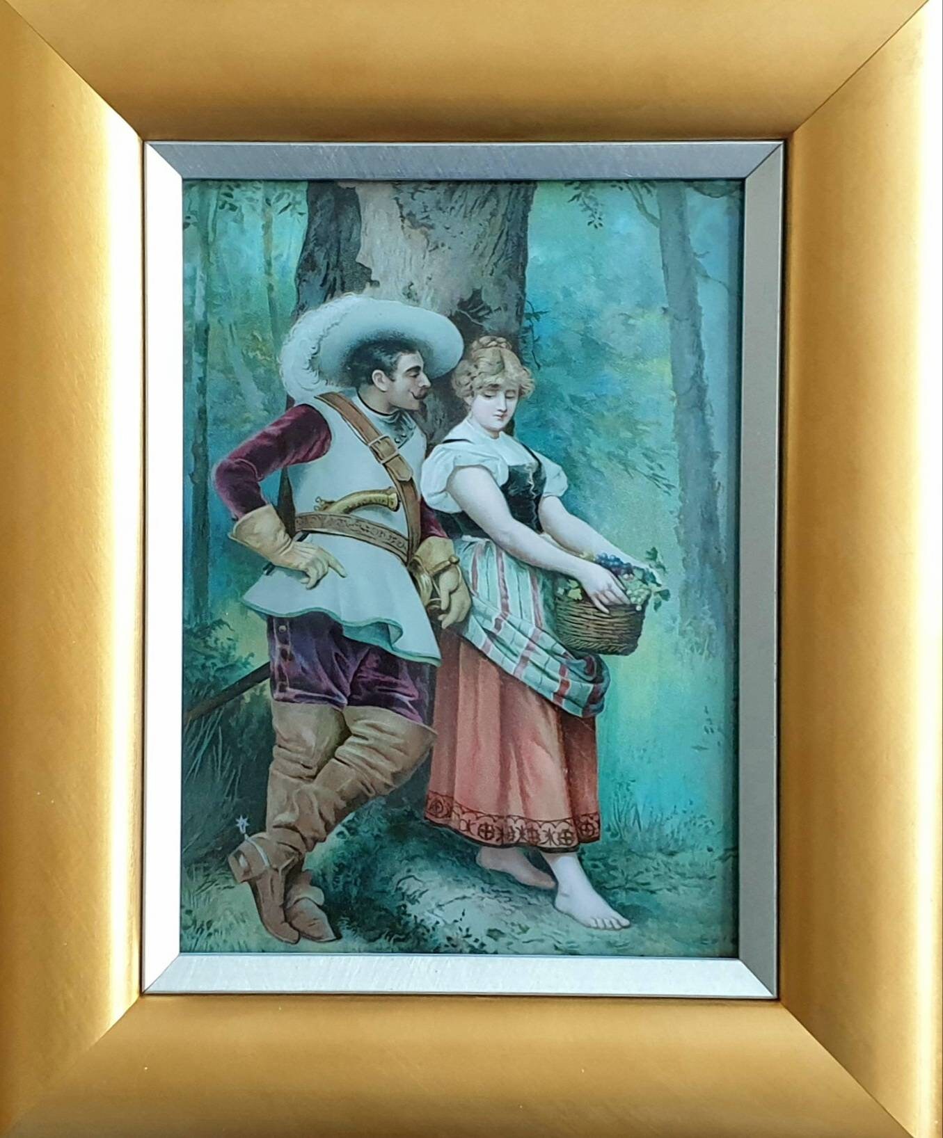 大型 油彩 アンティーク 婦人画 フランス Chrystoleum/クリストリウム 女性画 1882年? 英国/西洋 アンティーク