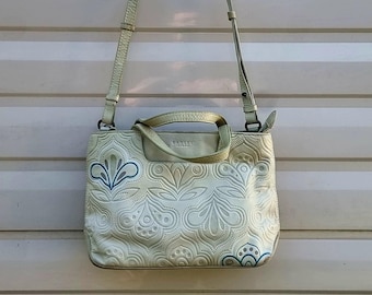 Radley London light green leather top handle plus cross body shoulder bag