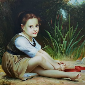 Portrait Of A Young Girl Original Oil Painting On Stretched Canvas, Female Original Oil Portraiture, Classical Female Portrait Painting