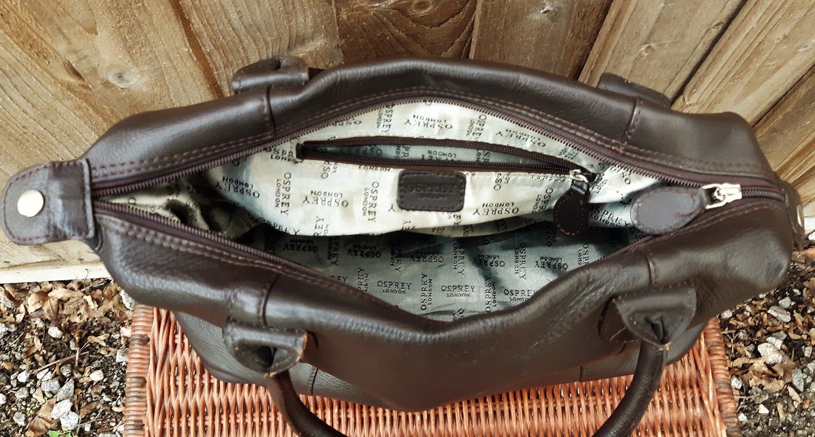 Osprey London Dark Brown Leather Satchel Tote Shoulder Bag Etsy