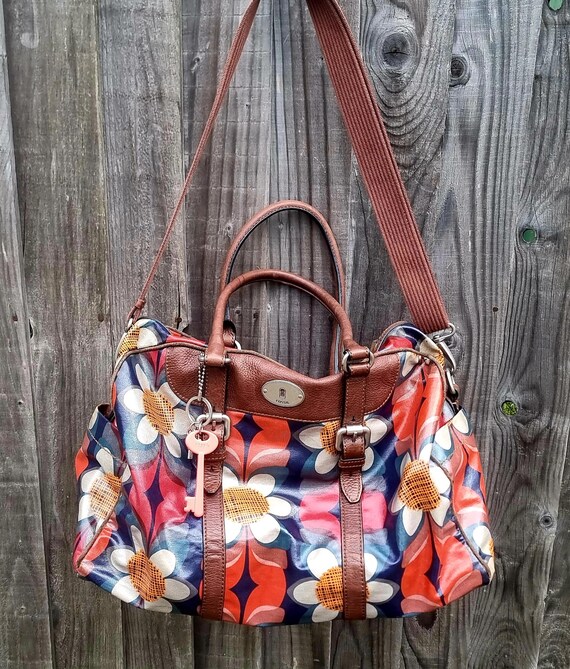 Fossil KeyPer Oilskin and leather Holdall, Weeken… - image 6