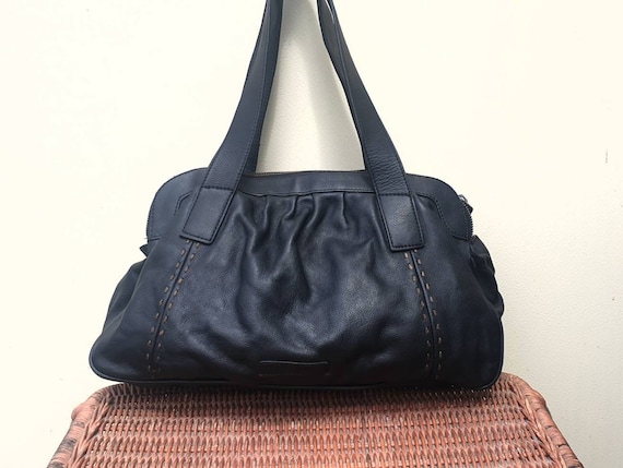 Rocha John Rocha Black Leather Hobo Tote Bag Soft Slouchy