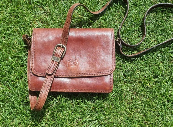 Vintage Tula Oakley Leather Crossbody Satchel - 90s Brown