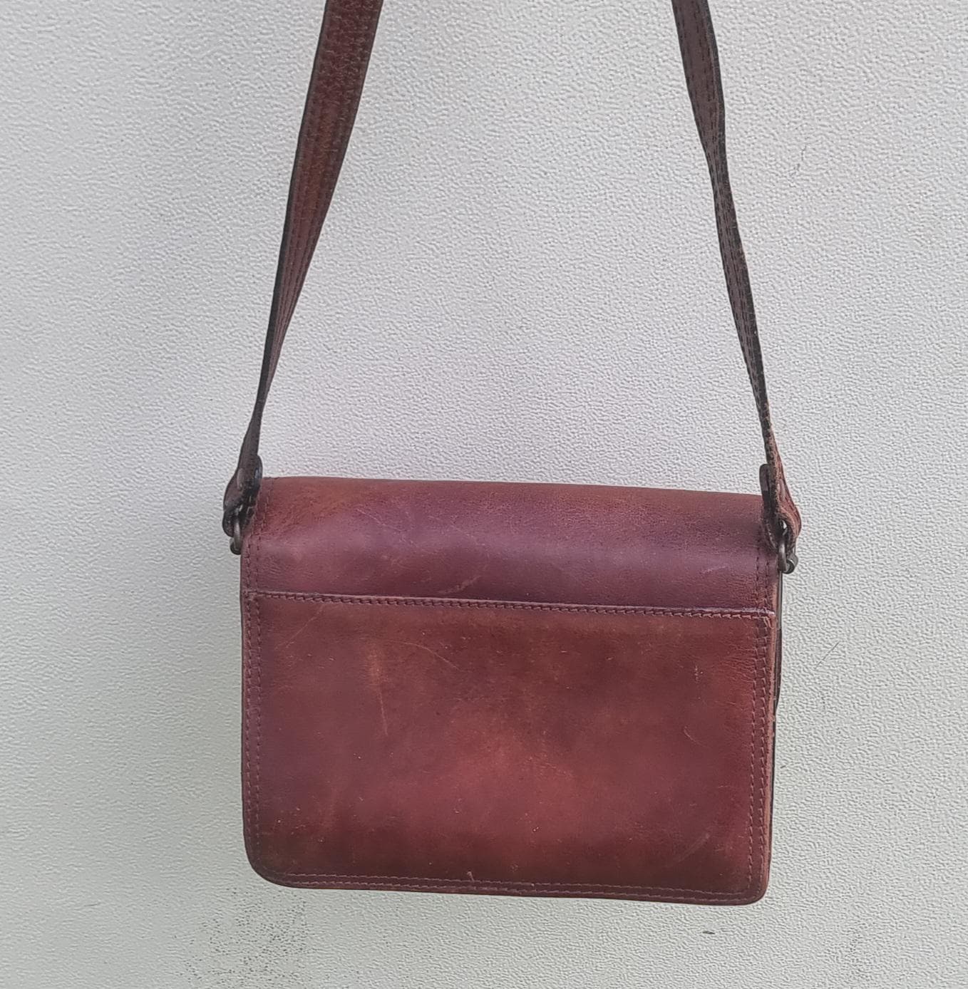 バッグ OLD 90s LEATHER SHOULDER SATCHEL BAG Vintage Tula Oakley Leather Crossbody Satchel - 90s Brown