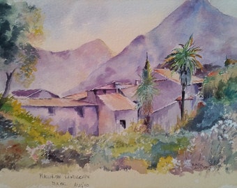 Mallorcan Watercolour Landscape Original Painting