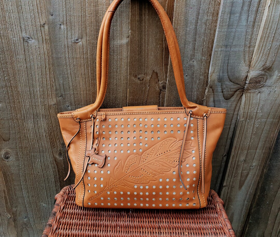 Radley Brown Leather Tote Shoulder Bag, Tote Shopper / Work Business