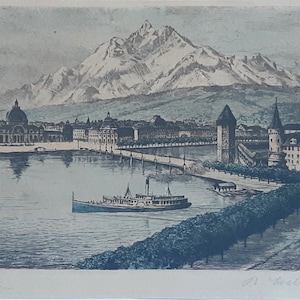 Antique Engraving Late 19th Century, Hand Coloured, Artist Signed