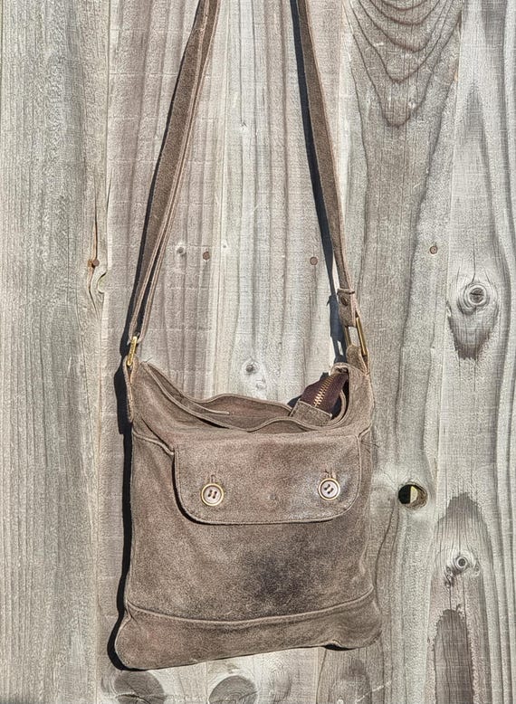 Vintage White Stuff Dusty Brown Suede Leather Cross Body Messenger Bag Satchel Shoulder Purse Etsy Denmark