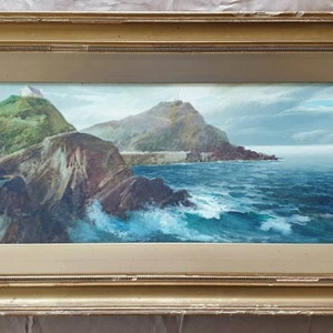 John Shapland Seascape Painting: Ilfracombe, Devon - Original Watercolor in Gilt Frame
