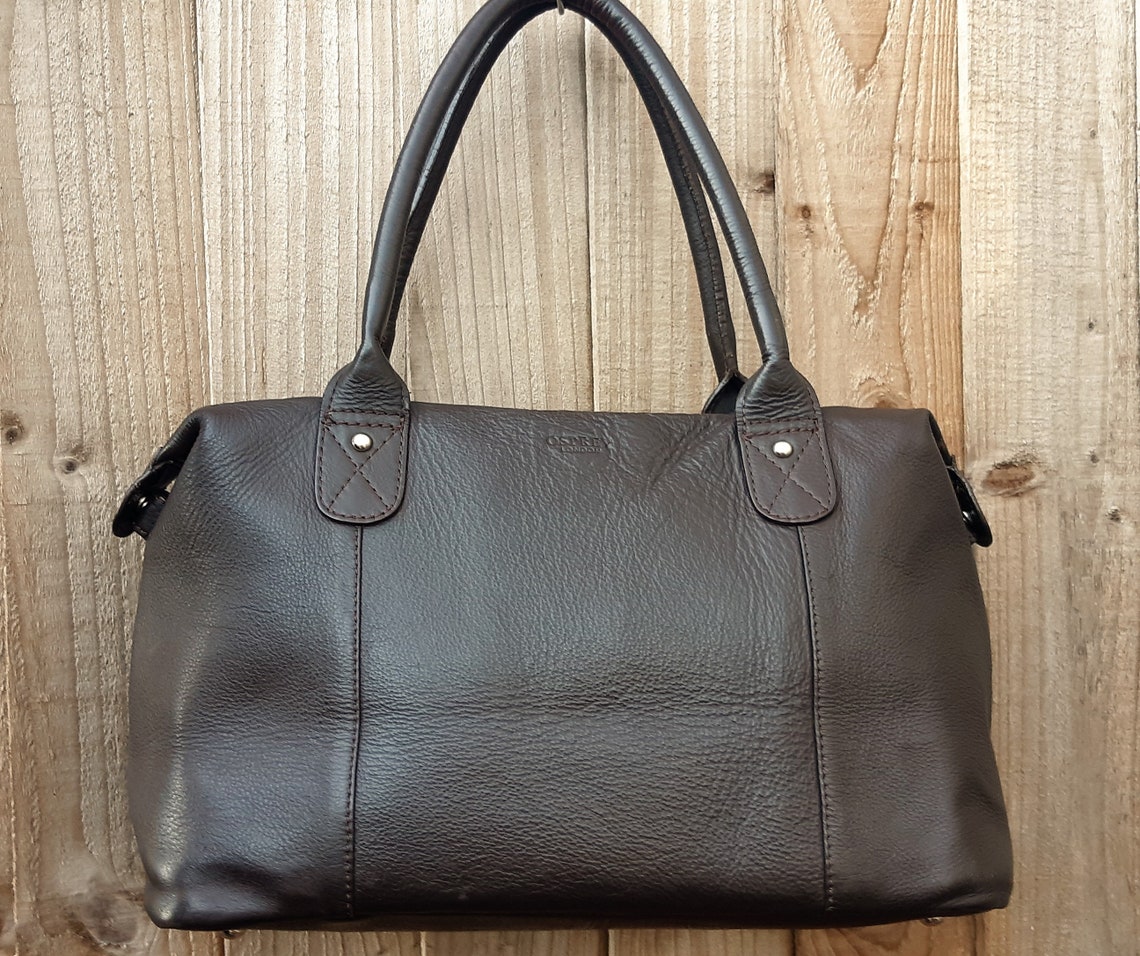 Osprey London dark brown leather satchel tote shoulder bag Etsy