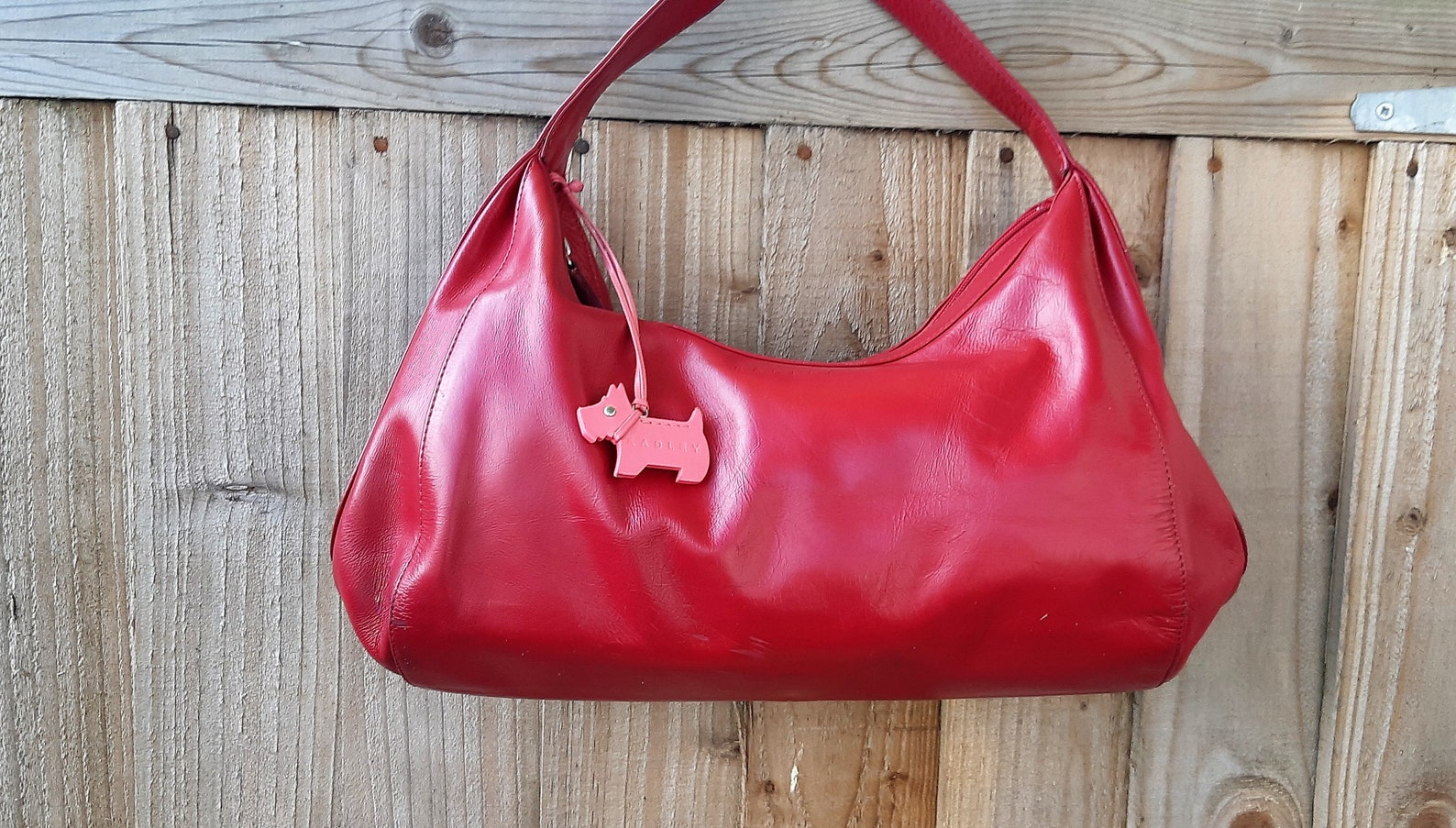 Red leather Radley purse Scottie dog tag leather shoulder bag Etsy