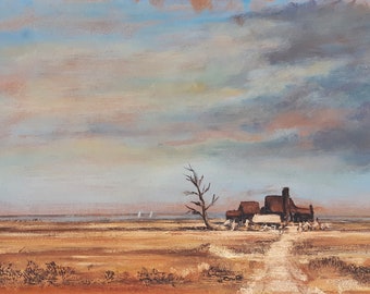 Australian Landscape Original Oil Painting Titled Last Sail Of The Season, Signed By The artist