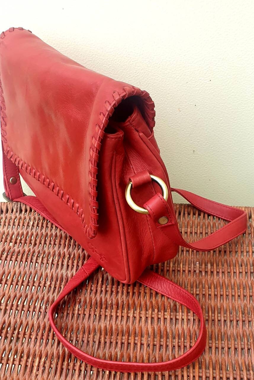 Gigi red leather handbag best sale