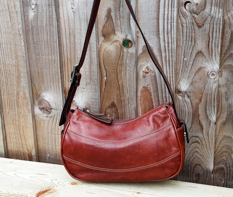 Vintage Gianni Conti brown leather shoulder bag Satchel purse | Etsy
