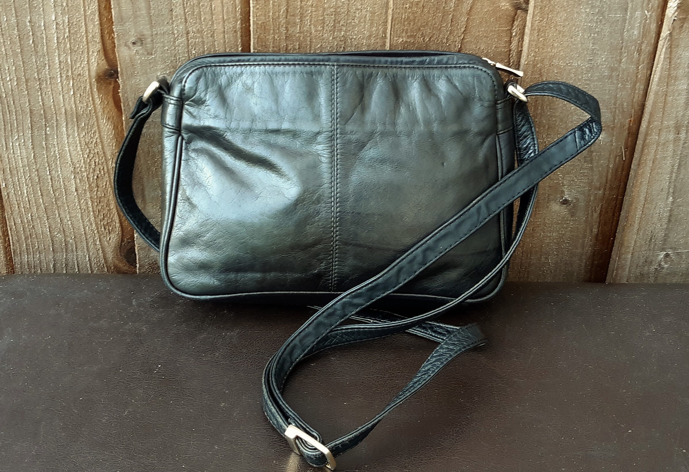 Black Leather Cross Body Messenger Bag Sirco Satchel Purse - Etsy UK