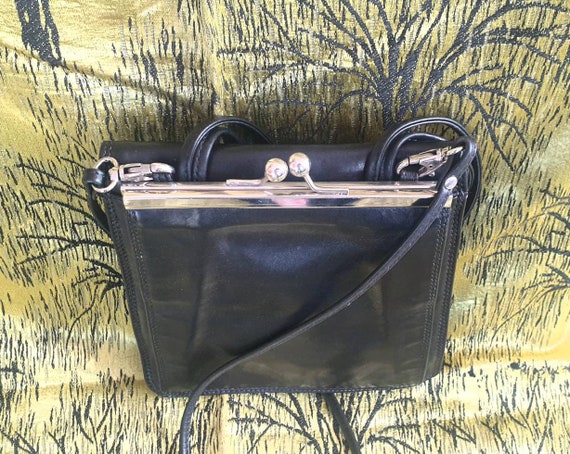 Francesco Biasia Black leather designer purse, cr… - image 6