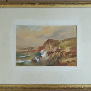 Devon, Ilfracombe Seascape 19th Century John Shapland (1865-1929) Original Watercolour / Gouache Titled  &#39;Coast At Ilfracombe&#39; Painting