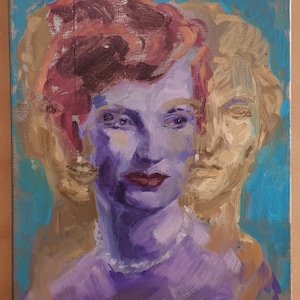 Ruth Ellis by Simon Foxall, MA Royal College Of Art London, Original Ruth Ellis Oil Portrait Painting, Pop Art Original Simon Foxall Oil