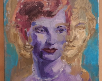 Retrato al óleo de Ruth Ellis, obra de Simon Foxall, estilo Pop Art (22 x 16 pulgadas).