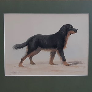 Hovawart German Working Breed Dog, Original Watercolour Painting Signed By The Artist image 9