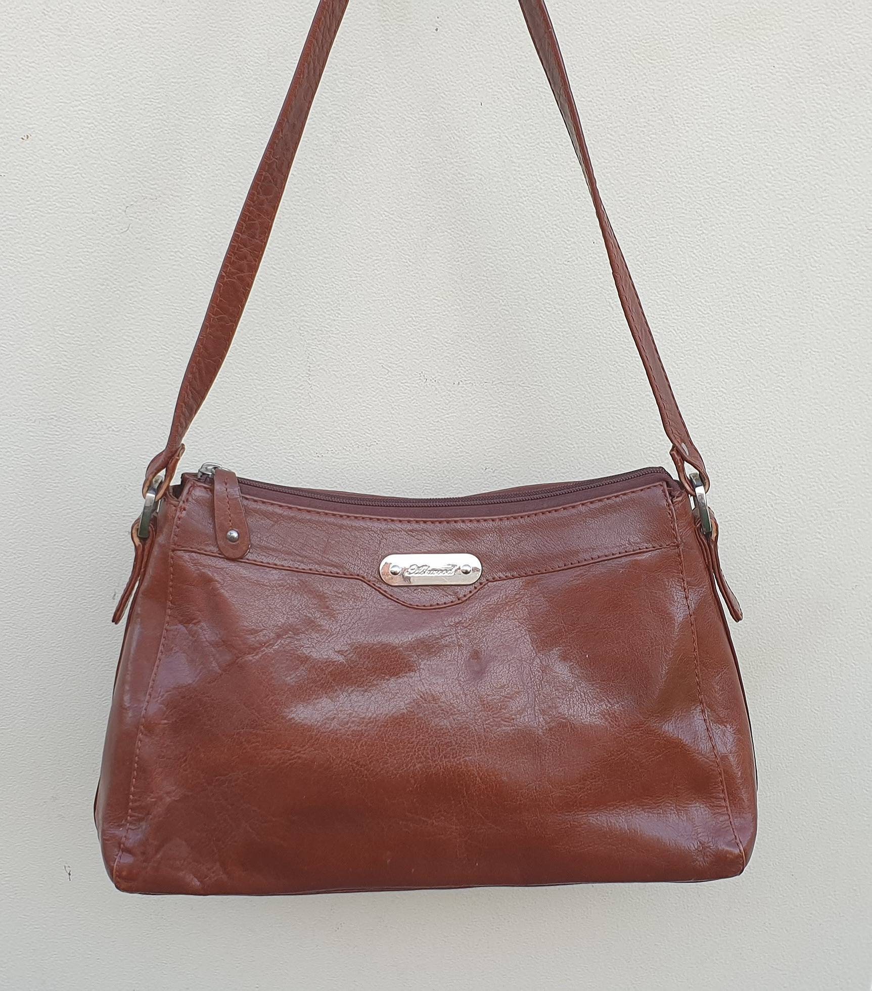 Brown Leather Shoulder Bag Vintage Ashwood Chocolate Brown Etsy