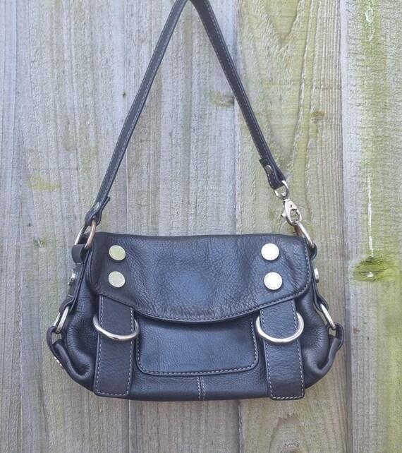 Reserved for Fiona Vintage Ted Baker Small Black Leather Top Handle Wrist Clutch Bag Ted Baker Grab Bag Gift for Him Her Evening Bag Etsy