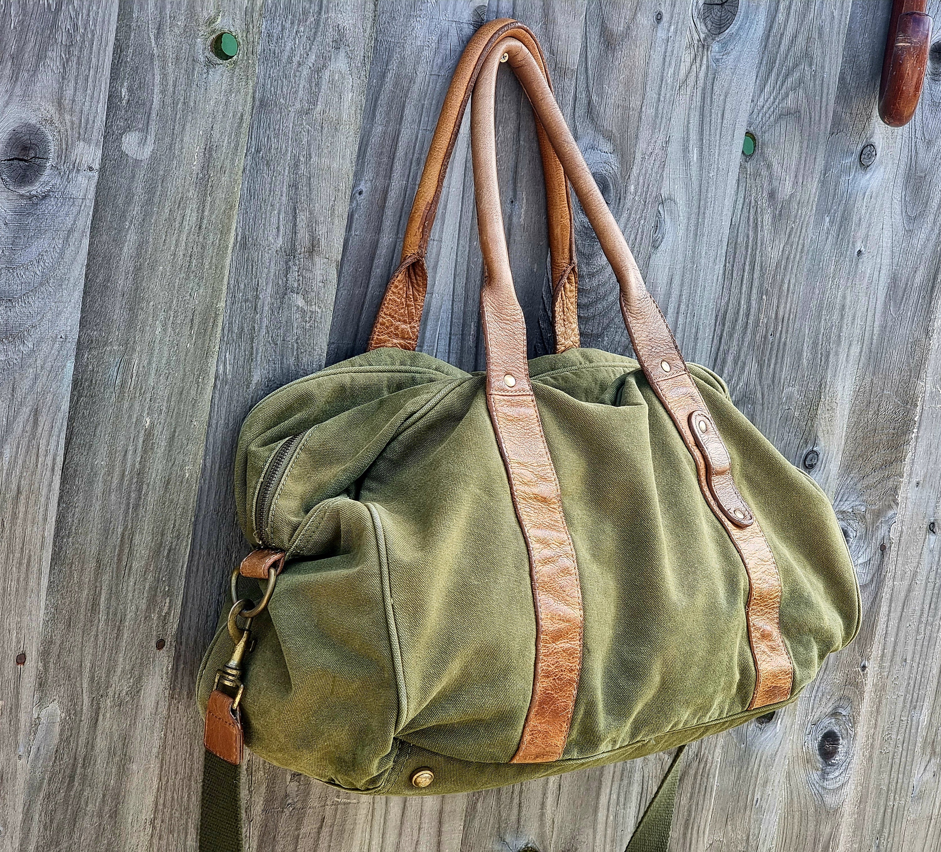 Personalized Bag Zara Tasche Initialen Vintage Canvas Und Leder