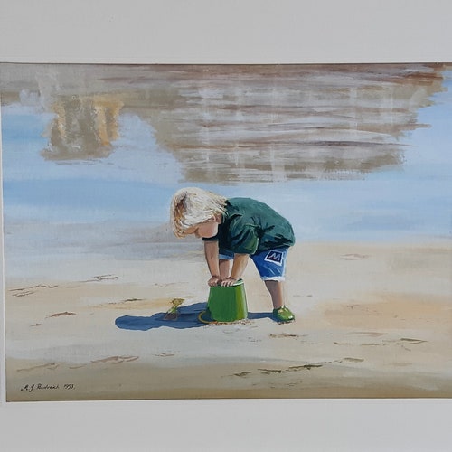 Watercolour Figurative British Beach Original Painting retailer