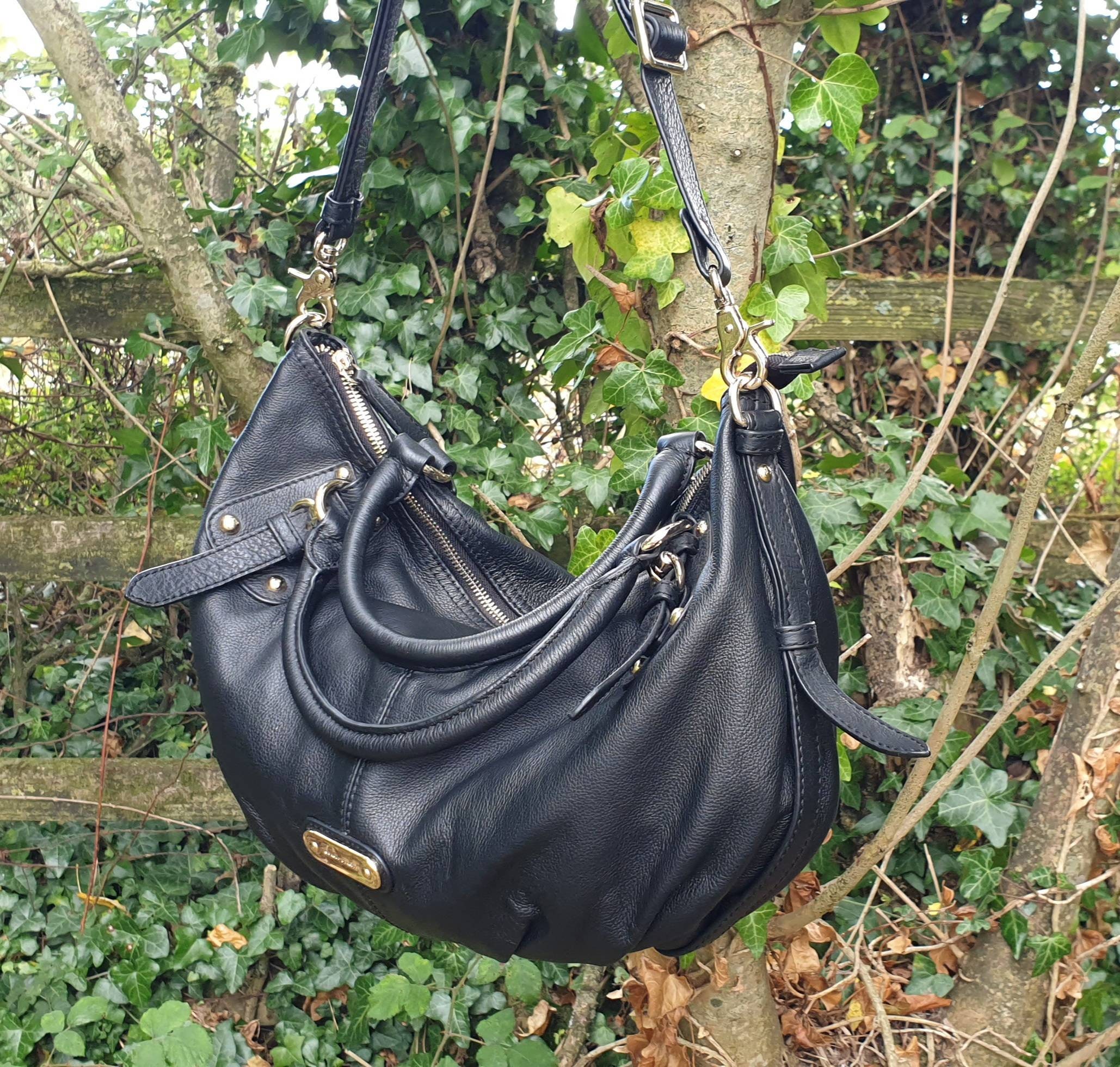 Maria Carla Italian Leather Top Handle Messenger Tote Shoulder 