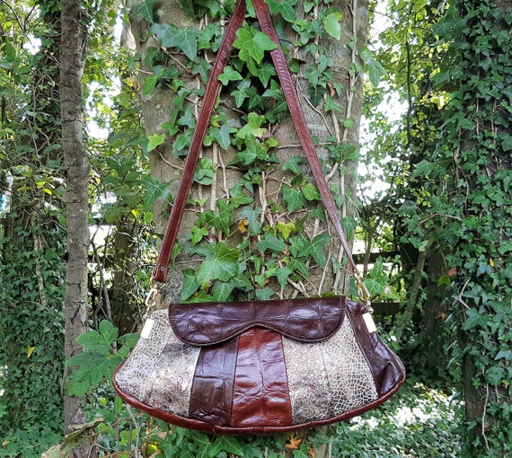 Patchwork leather best sale bag