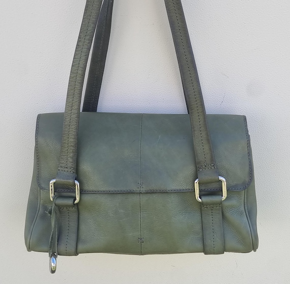 Charter Club Green Leather Satchel: Top Handle Shoulder Bag