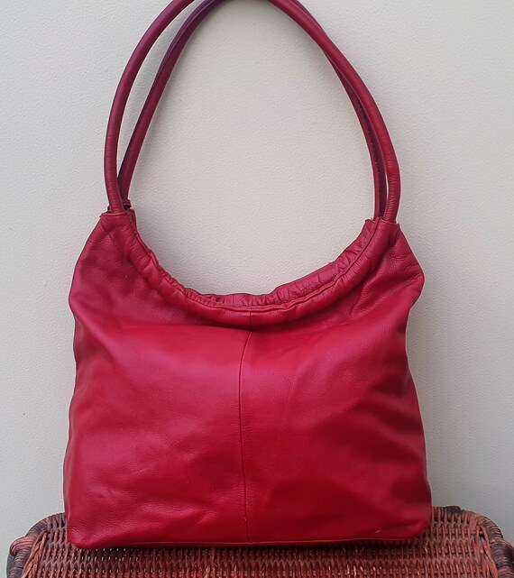 hombro vintage Laura Ashley de cuero rojo hobo Etsy España