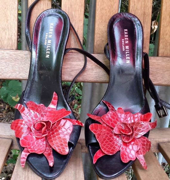 karen millen woven heeled sandals