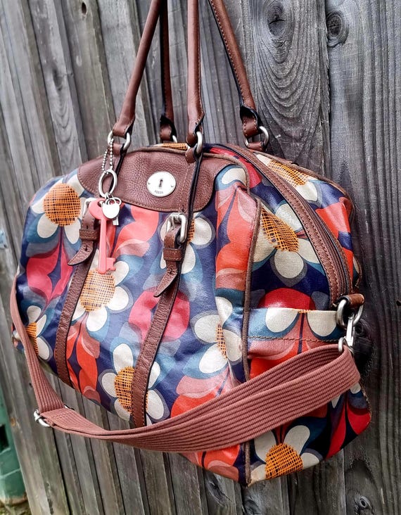 Fossil KeyPer Oilskin and leather Holdall, Weeken… - image 3