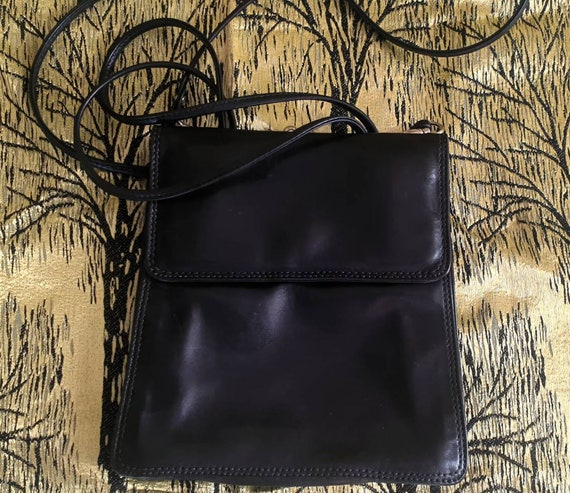 Francesco Biasia Black leather designer purse, cr… - image 8