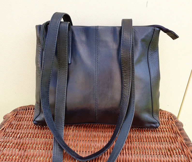 jobis navy leather backpack