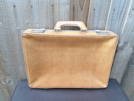 Vintage Brown Suede FRANKLIN COVEY Briefcase Travel Bag 