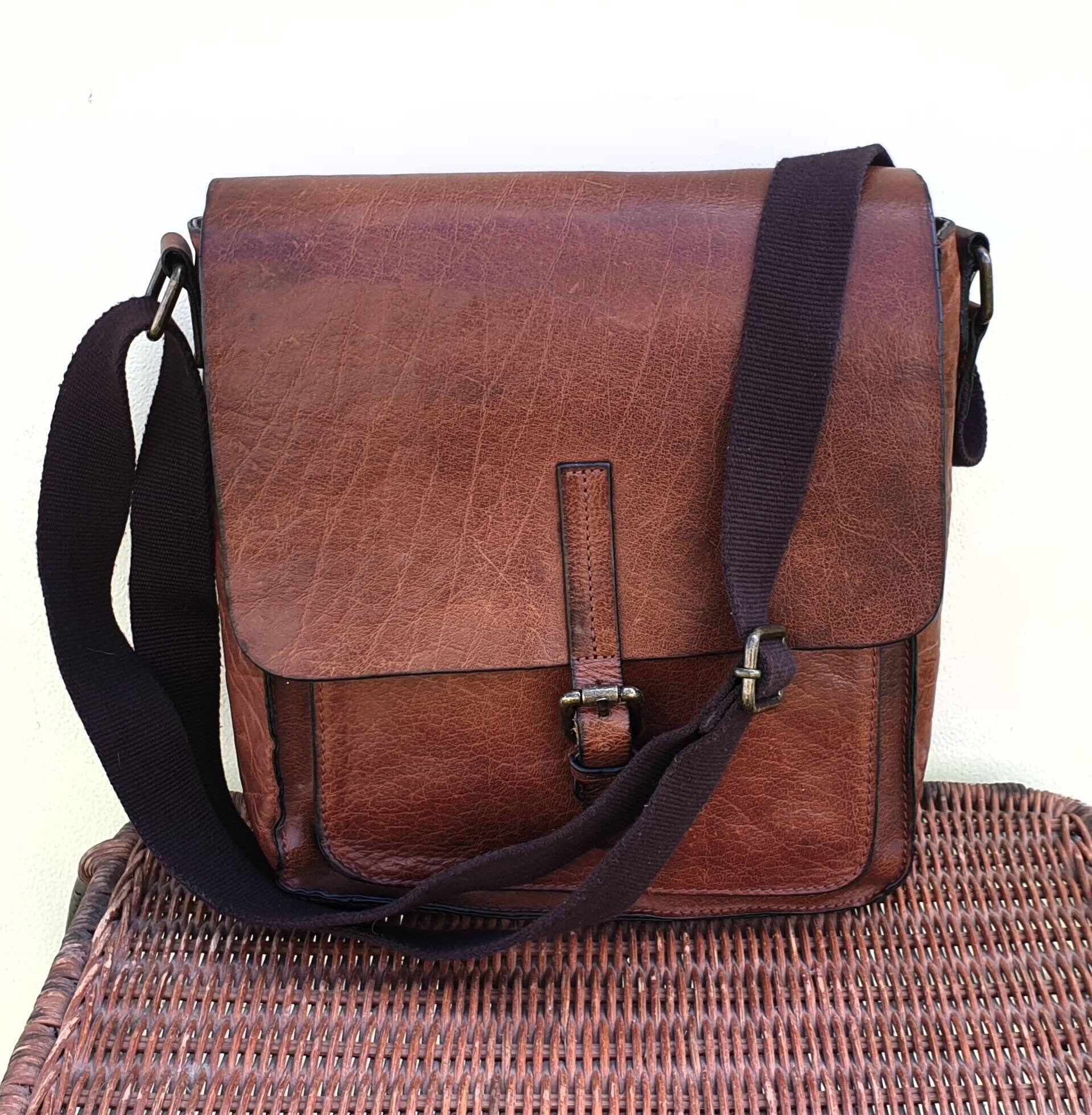 Ashwood Croc Embossed Leather Crossbody Bag Purse Caramel Brown Handbag