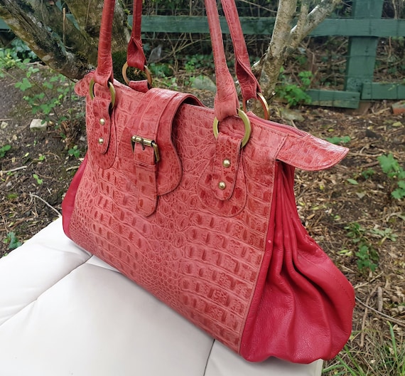 Croc store print handbag