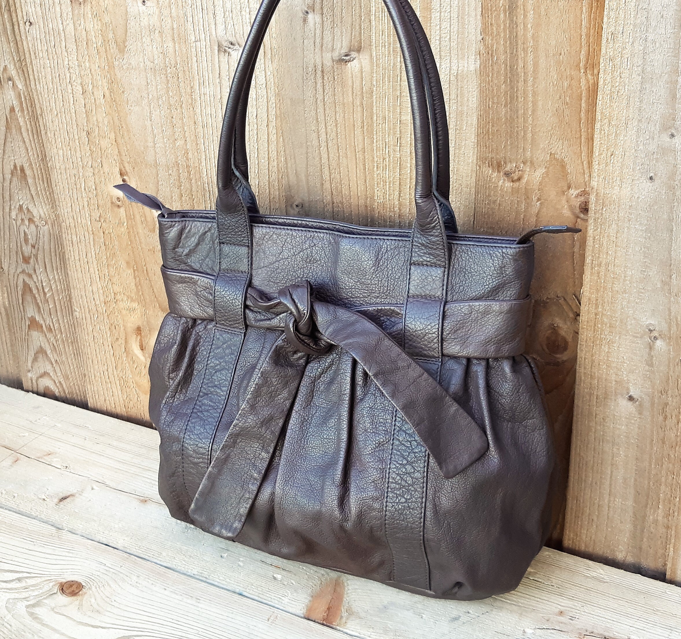 Large Chocolate Brown Leather Tote Shoulder Bag Soft Leather - Etsy UK