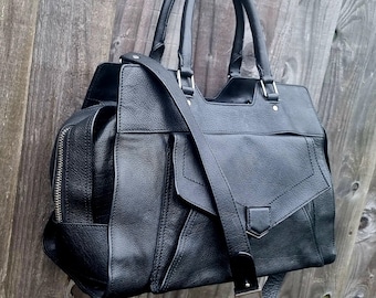 Proenza Schouler zwarte leren schoudertas schoudertas, designer schoudertas,
