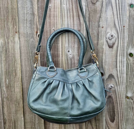 Jigsaw Leather Hobo Satchel Tote Messenger Bag Dark Green Leather Cross Body Shoulder Purse. Expandable Base Leather Hobo Bag Rare Purse Etsy Canada