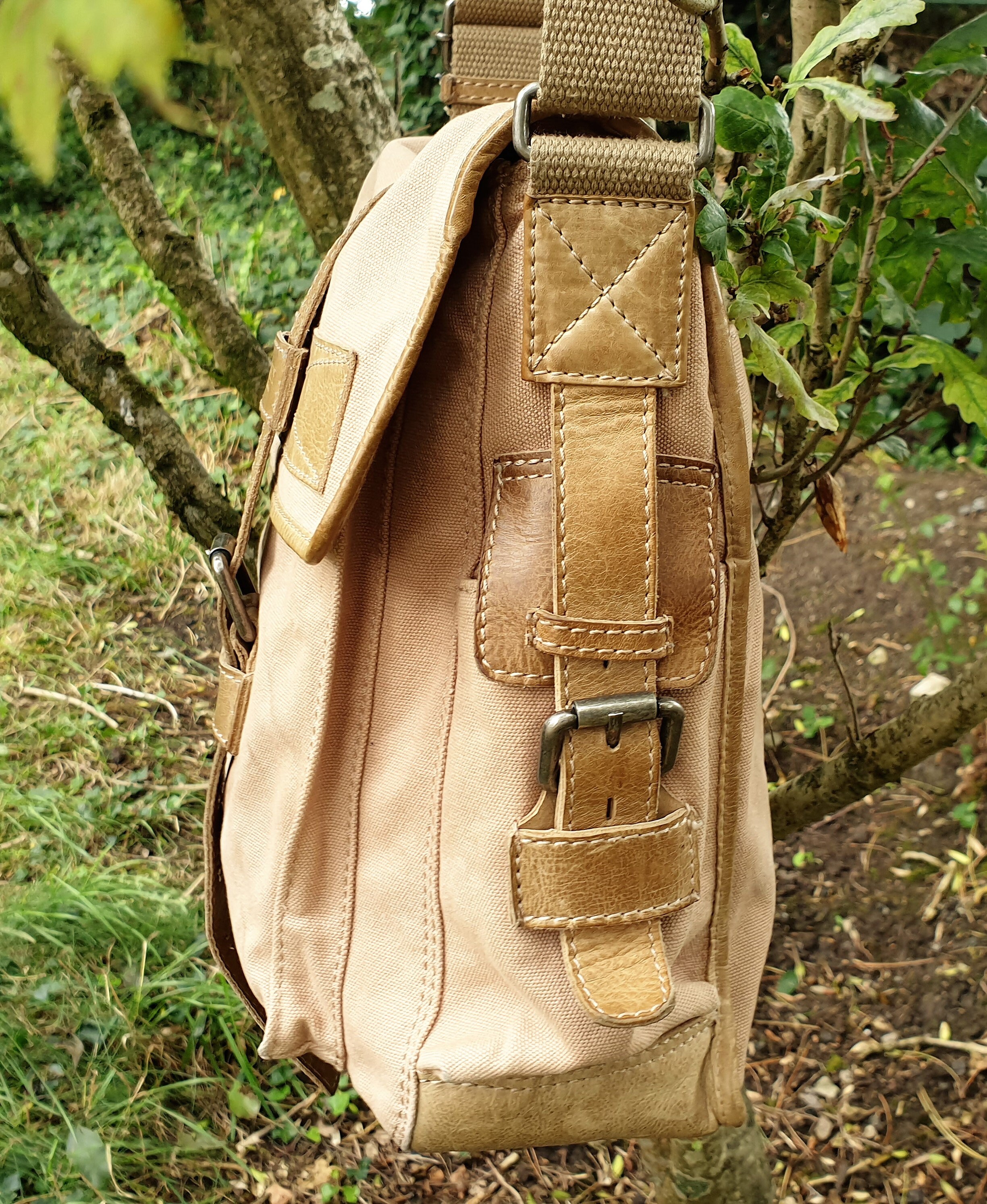 Osprey London canvas and leather cross body messenger bag Etsy