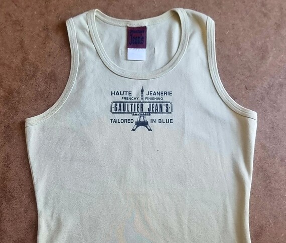 Vintage Jean Paul Gaultier Eiffel Tower Tank Top: Pale Green Vintage Jean Paul Gaultier Eiffel Tower Tank Top: Pale Green